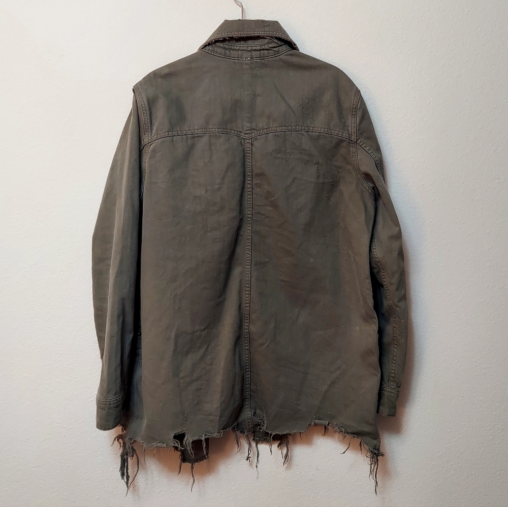 Free People Woman's Moonchild Military Style Denim Shacket Size Small - Picture 4 of 9